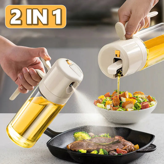 Automatic Olive Oil Spray Bottle - 2-in-1 Sprayer & Pourer